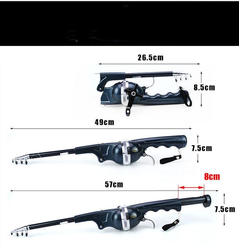 image-Foldable fishing rod portable pocket throwing rod