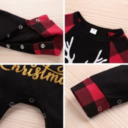 image-Santa's Elk Romper Red Plaid Christmas Romper