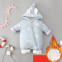 image-One Piece Clothes, Winter Thick Hugging Clothes, Winter Clothes, Newborn Down Cotton Padded Clothes, Baby Men's Going Out Clothes