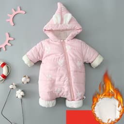 image-One Piece Clothes, Winter Thick Hugging Clothes, Winter Clothes, Newborn Down Cotton Padded Clothes, Baby Men's Going Out Clothes