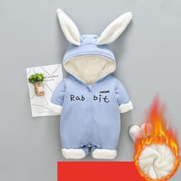 image-One Piece Clothes, Winter Thick Hugging Clothes, Winter Clothes, Newborn Down Cotton Padded Clothes, Baby Men's Going Out Clothes