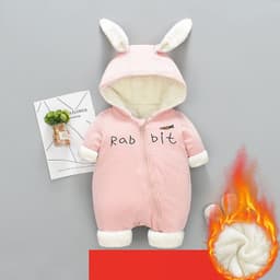 image-One Piece Clothes, Winter Thick Hugging Clothes, Winter Clothes, Newborn Down Cotton Padded Clothes, Baby Men's Going Out Clothes