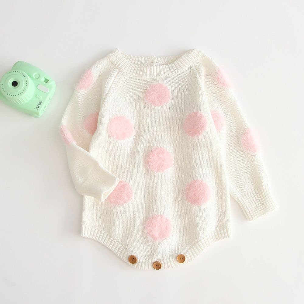 image-Girls' baby knitted wool jumpsuit romper