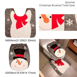 image-Merry Christmas Bathroom Curtain Santa Claus Toilet Seat Christmas Decorations