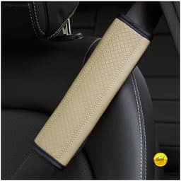 image-Fiber Leather Embossed Car Seat Belt Shoulder Cover