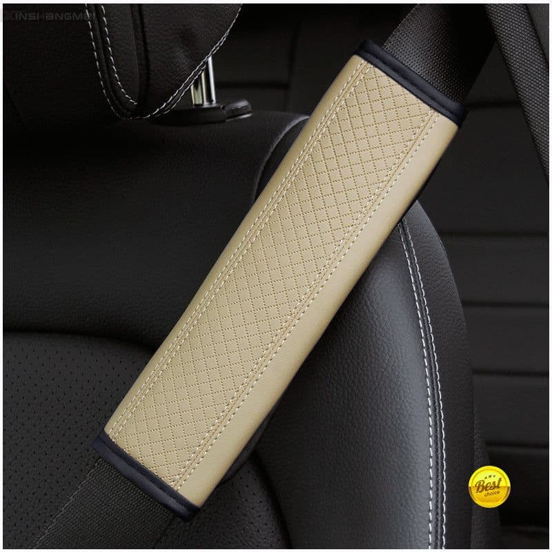 image-Fiber Leather Embossed Car Seat Belt Shoulder Cover