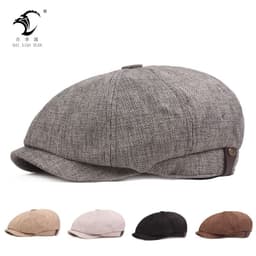 image-Cotton Linen Beret - Light Grey M (56-58cm)
