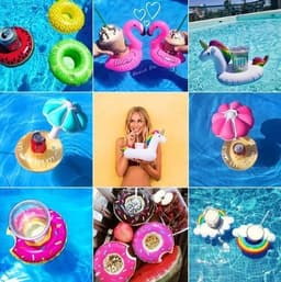 image-Pvc Inflatable Water Toy, Water Inflatable Coaster, Floating Drink Cup Holder