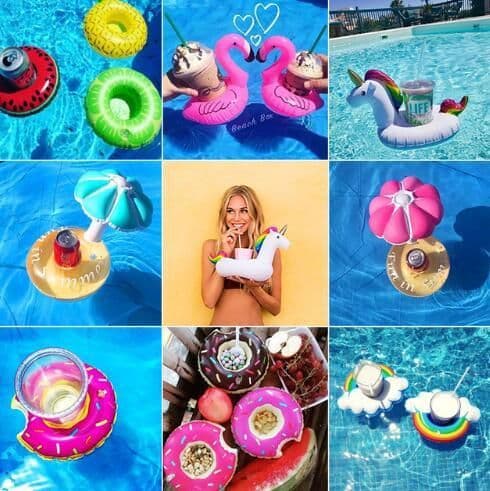 image-Pvc Inflatable Water Toy, Water Inflatable Coaster, Floating Drink Cup Holder