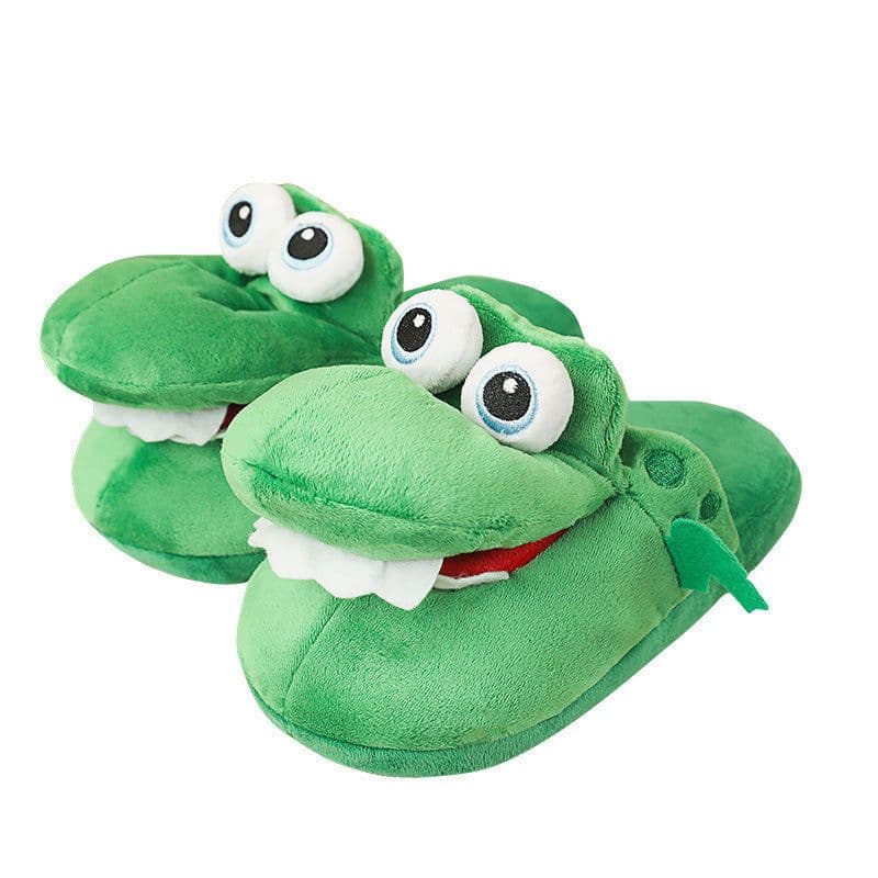 image-Cotton Slippers Mouth Will Move Plush Cute Funny Indoor Winter Couple Soft Bottom Plush Toys Indoor Slippers