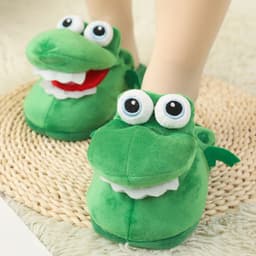 image-Cotton Slippers Mouth Will Move Plush Cute Funny Indoor Winter Couple Soft Bottom Plush Toys Indoor Slippers