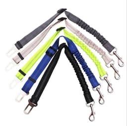 image-Adjustable Dog Seat Belt Dog Car Seatbelt Harness Leads Elastic Reflective Safety Rope