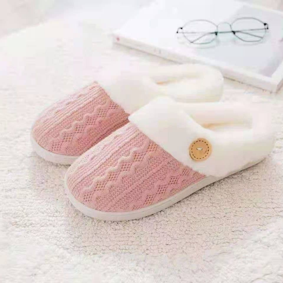 image-Slippers Confinement Shoes, Cotton Slippers European Size Wool Slippers