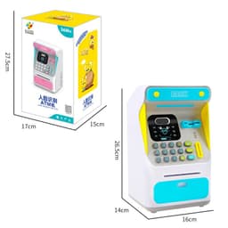 image-Simulation Face Recognition ATM Cash Deposit Box Simulation Password Automatic Rolling Money Safe Deposit Box Educational Toys