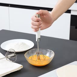 image-Semi-automatic Stainless Steel Egg Beater Whisk Hand Pressure Rotating Manual Mixer Egg Tools Cream Stirrer Kitchen Accessories