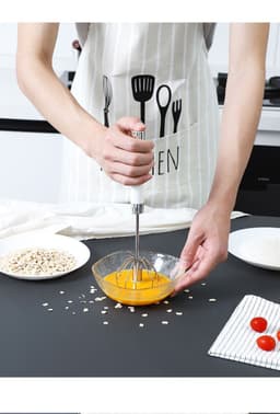 image-Semi-automatic Stainless Steel Egg Beater Whisk Hand Pressure Rotating Manual Mixer Egg Tools Cream Stirrer Kitchen Accessories