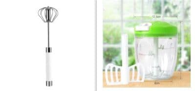 image-Semi-automatic Stainless Steel Egg Beater Whisk Hand Pressure Rotating Manual Mixer Egg Tools Cream Stirrer Kitchen Accessories