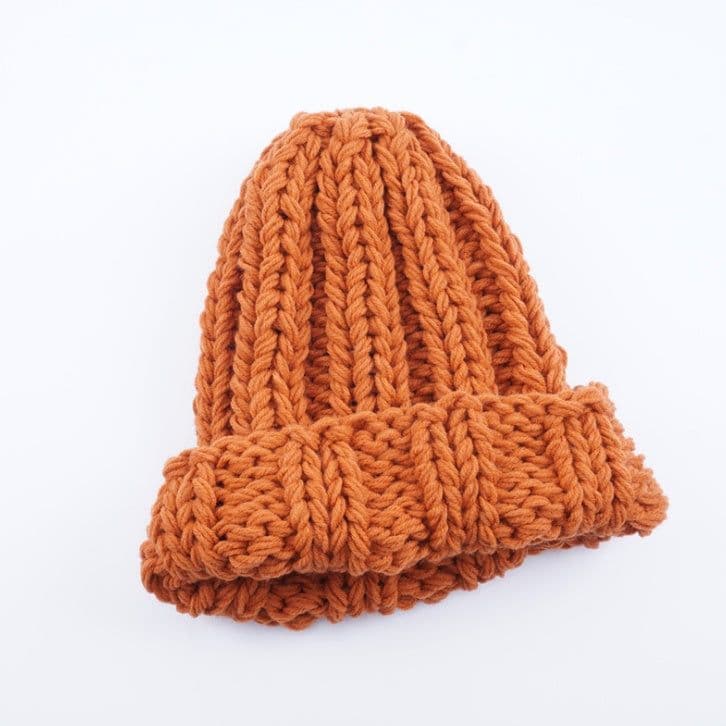 image-Europe and the United States new knit hat ladies autumn and winter fashion wild thick wool hat solid color simple earmuffs