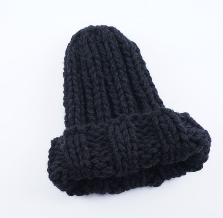 image-Europe and the United States new knit hat ladies autumn and winter fashion wild thick wool hat solid color simple earmuffs