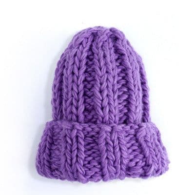 image-Europe and the United States new knit hat ladies autumn and winter fashion wild thick wool hat solid color simple earmuffs
