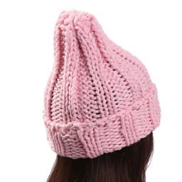 image-Europe and the United States new knit hat ladies autumn and winter fashion wild thick wool hat solid color simple earmuffs