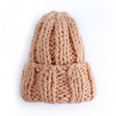 image-Europe and the United States new knit hat ladies autumn and winter fashion wild thick wool hat solid color simple earmuffs