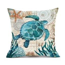 image-Cushion Covers Sea Turtle Printed Throw Pillow Cases For Home Decor Sofa Chair Seat