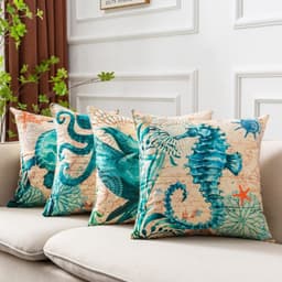 image-Cushion Covers Sea Turtle Printed Throw Pillow Cases For Home Decor Sofa Chair Seat