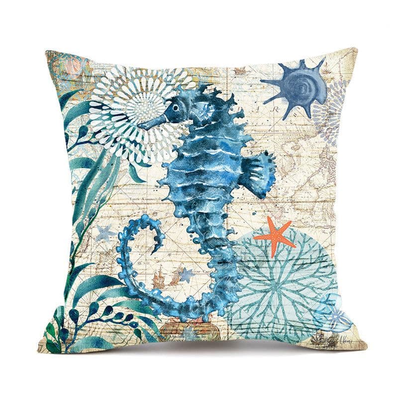 image-Cushion Covers Sea Turtle Printed Throw Pillow Cases For Home Decor Sofa Chair Seat