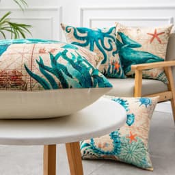 image-Cushion Covers Sea Turtle Printed Throw Pillow Cases For Home Decor Sofa Chair Seat