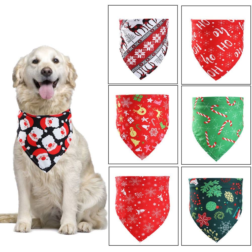image-Christmas Pet Saliva Towel Amazon Hot Sale Dog Triangle Scarf Cat Decoration Scarf