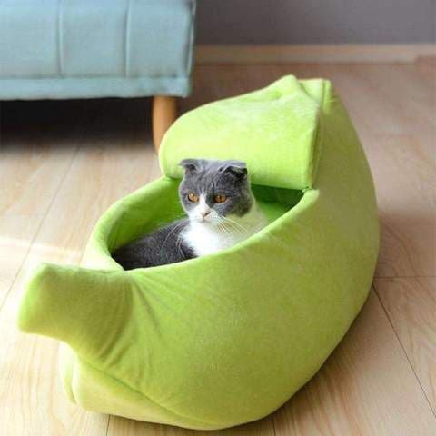 image-Pet House Dog Bed Banana Shape Dog House Cute Pet Kennel Nest Warm Dog Sofas Sleeping Bed