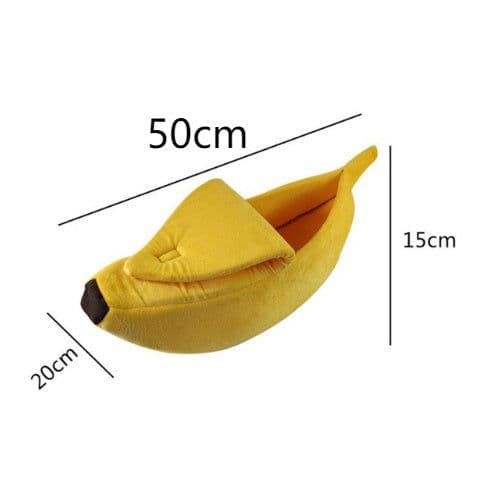 image-Pet House Dog Bed Banana Shape Dog House Cute Pet Kennel Nest Warm Dog Sofas Sleeping Bed