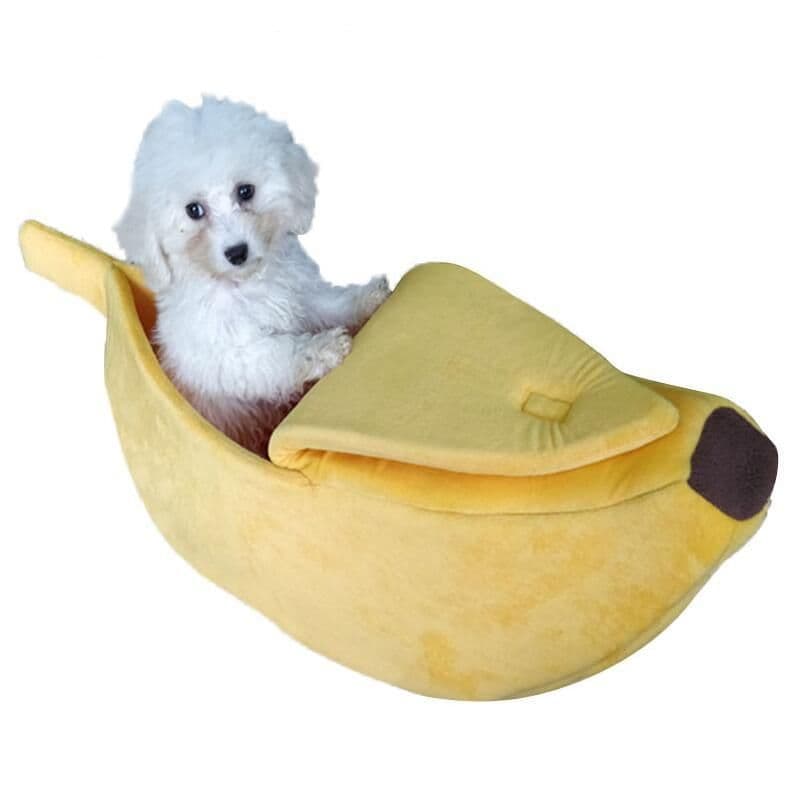 image-Pet House Dog Bed Banana Shape Dog House Cute Pet Kennel Nest Warm Dog Sofas Sleeping Bed