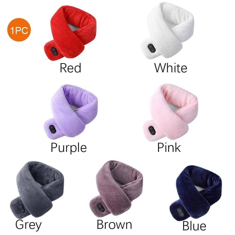 image-Women Men Soft Temperature Control Pain Relief Cervical Massage Shoulder Neck Wrap USB Heated Scarf Shawl Washable Winter Warm