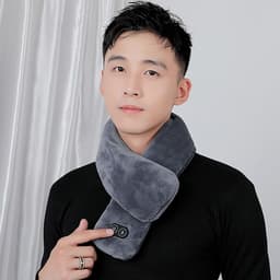 image-Women Men Soft Temperature Control Pain Relief Cervical Massage Shoulder Neck Wrap USB Heated Scarf Shawl Washable Winter Warm