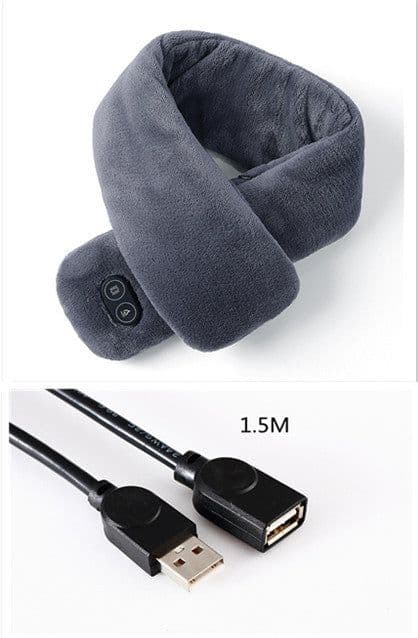 image-Women Men Soft Temperature Control Pain Relief Cervical Massage Shoulder Neck Wrap USB Heated Scarf Shawl Washable Winter Warm