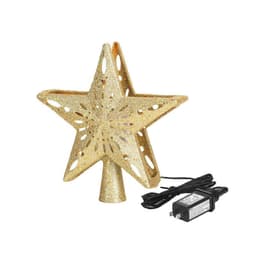image-Christmas Tree Topper Star Lighted 3D Glitter Silver Snow Tree Toppers Snowflake Projector New Year Home Decoration
