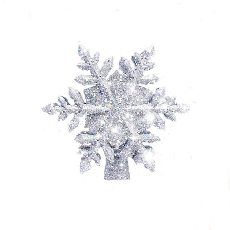 image-Christmas Tree Topper Star Lighted 3D Glitter Silver Snow Tree Toppers Snowflake Projector New Year Home Decoration