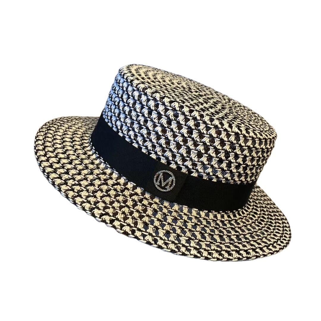 image-Straw hat women's woven flat top hat sunscreen diamond-studded M top hat sun hat summer outdoor hat custom straw hat wholesale