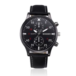 image-MIGEER Retro Design Men Watches Casual PU Leather Band Analog Alloy Quartz Wrist Watch Relogio masculino montre homme Clock New
