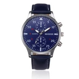 image-MIGEER Retro Design Men Watches Casual PU Leather Band Analog Alloy Quartz Wrist Watch Relogio masculino montre homme Clock New