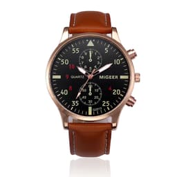 image-MIGEER Retro Design Men Watches Casual PU Leather Band Analog Alloy Quartz Wrist Watch Relogio masculino montre homme Clock New