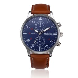 image-MIGEER Retro Design Men Watches Casual PU Leather Band Analog Alloy Quartz Wrist Watch Relogio masculino montre homme Clock New