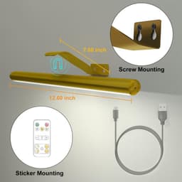 image-Magnetic Suction Bathroom Mirror Front Remote Control Dimmable Three-color Temperature Wall Painting Lamp Without Strobe