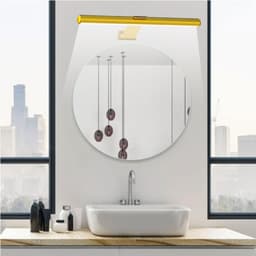 image-Magnetic Suction Bathroom Mirror Front Remote Control Dimmable Three-color Temperature Wall Painting Lamp Without Strobe