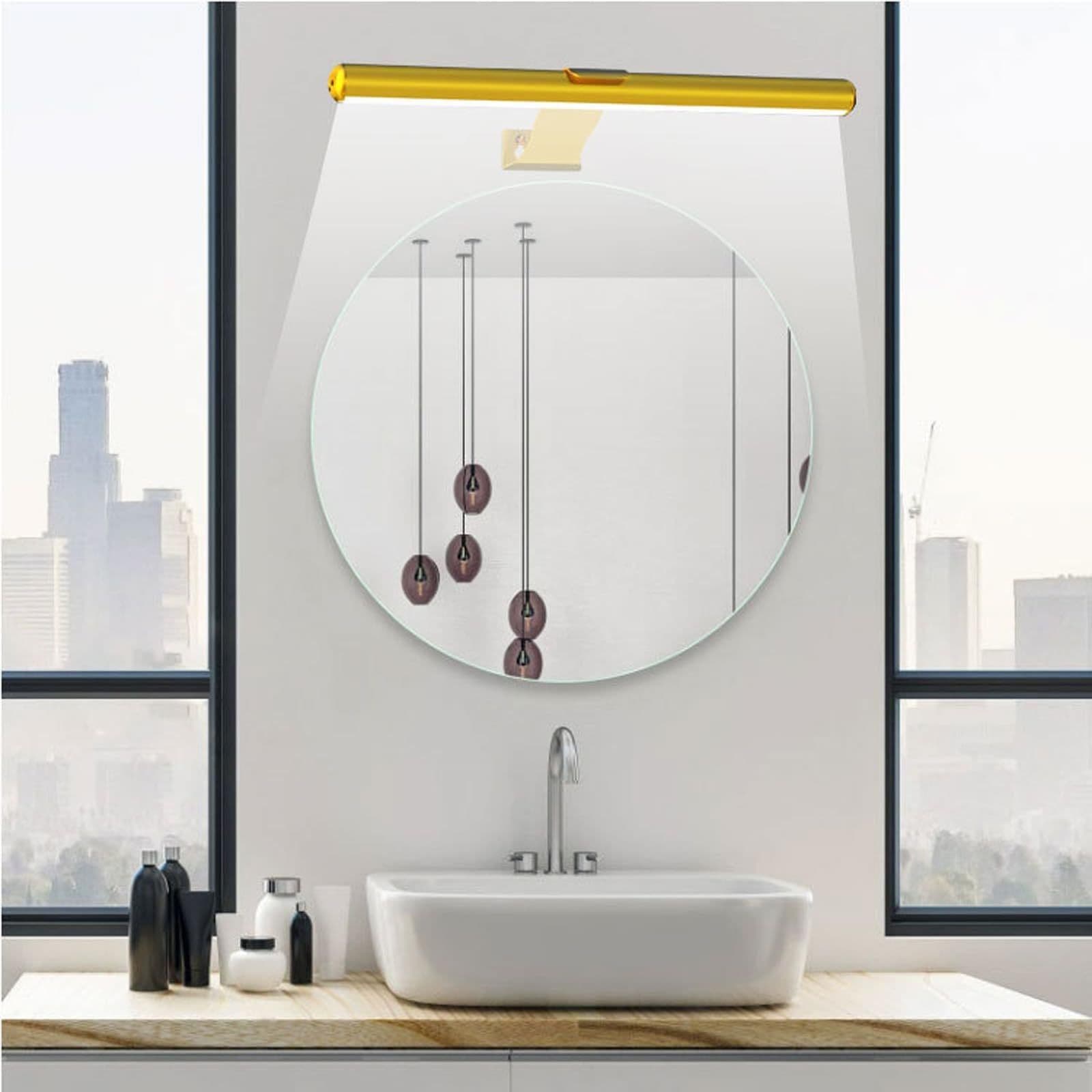 image-Magnetic Suction Bathroom Mirror Front Remote Control Dimmable Three-color Temperature Wall Painting Lamp Without Strobe