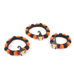 image-Halloween Pet Fur Ball Collar Pumpkin Accessories