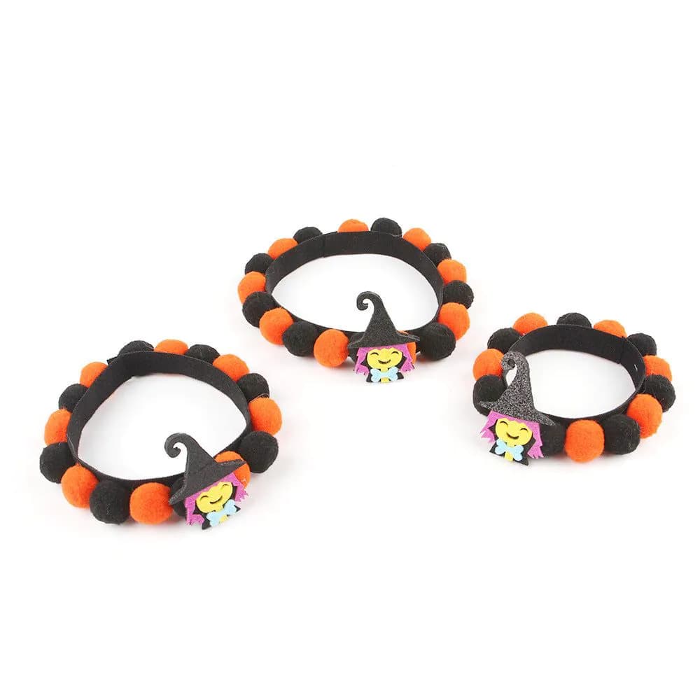 image-Halloween Pet Fur Ball Collar Pumpkin Accessories