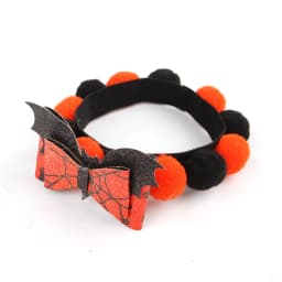 image-Halloween Pet Fur Ball Collar Pumpkin Accessories